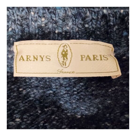 Arnys Paris Wool Sweater Knit Blue Men's XL - Picture 4 of 5